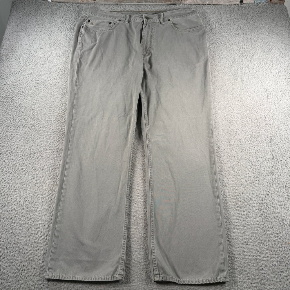 Polo Ralph Lauren Pants 650 Mens 40x30 Gray Straight Leg Cotton Canvas Workwear